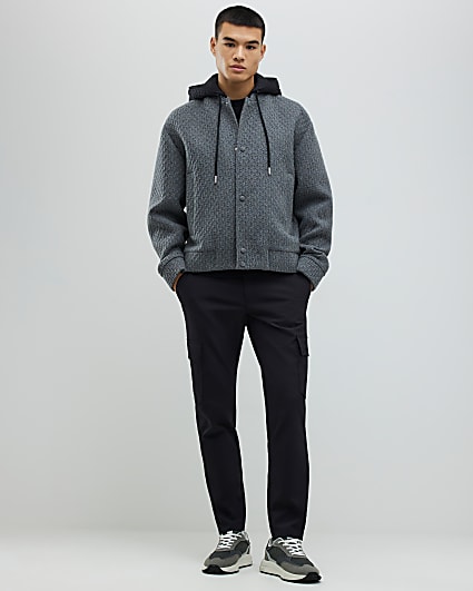 Black Skinny Fit Smart Cargo Trousers