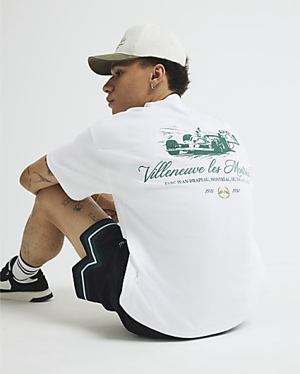 White Oversized Fit Montreal Racing T-Shirt