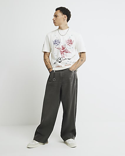 Ecru Regular Fit Short Sleeve Cherub T-shirt