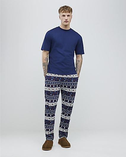 Navy Fair Isle Pyjamas Set