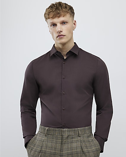 Brown Slim Fit Shirt