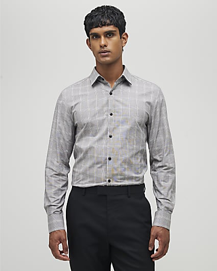 Brown Slim Fit Check Shirt