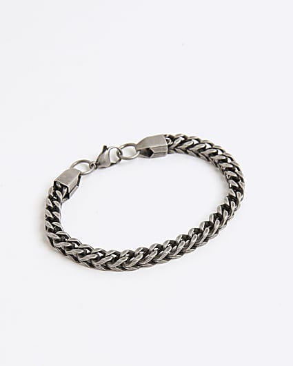 Grey Steel Gunmetal Chunky Bracelet
