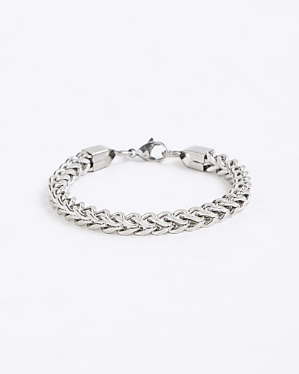 Silver Steel Chunky Chain Bracelet