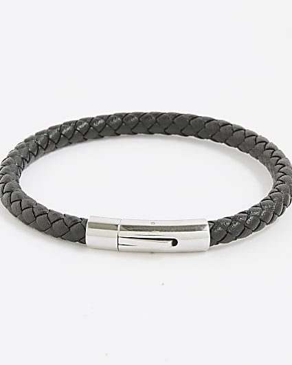 Black Leather Skinny Bracelet