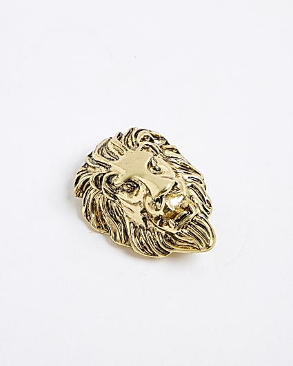 Gold Lion Brooch