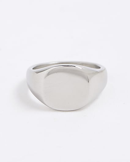 Silver Steel Signet Ring