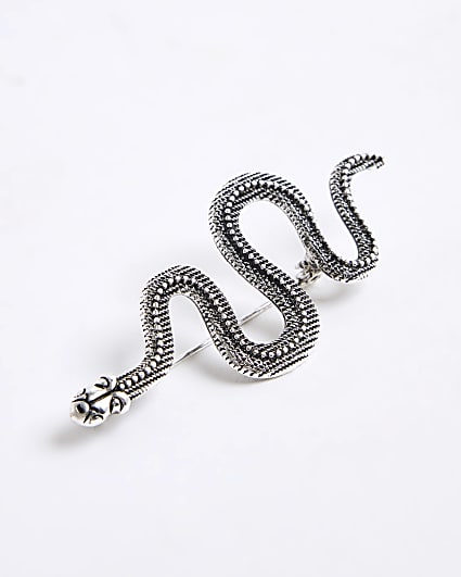 Silver Snake Brooch