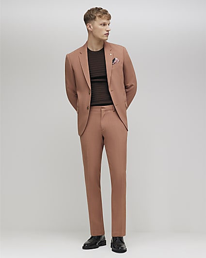 Pink Skinny Fit Suit Trousers