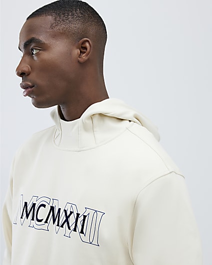 Cream Regular Fit MCMXII Hoodie