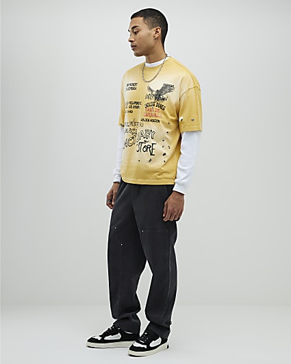 Grey Loose Fit Corduroy Pull On Trousers