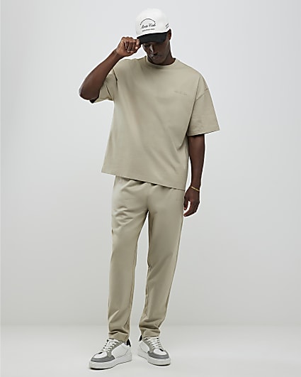 Stone Boxy Fit T-Shirt And Joggers Set