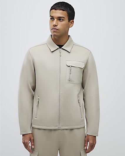 Stone Nylon Hybrid Shacket