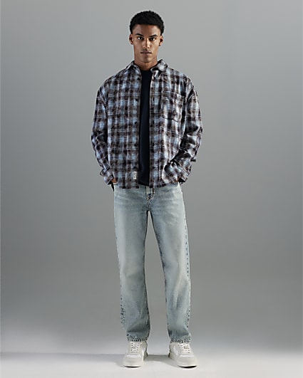 Blue Straight Leg Jeans
