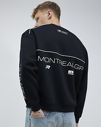 Black Oversized Fit WRS Racing Sweatshirt