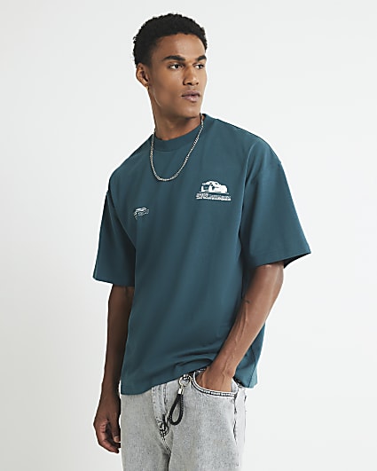 Green Oversized Fit Racing T-Shirt