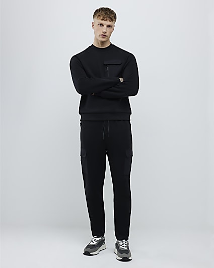 Black Slim Fit Hybrid Joggers