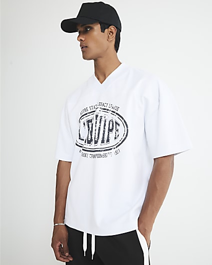 White Oversized Fit L'equipe T-Shirt