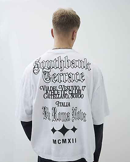 White Oversized Fit Southbank Terrace T-Shirt