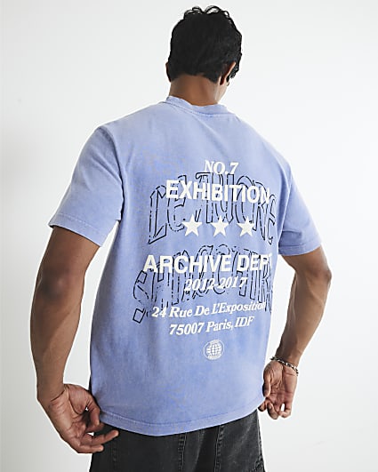 Blue Regular Fit Archive Dept Washed T-Shirt