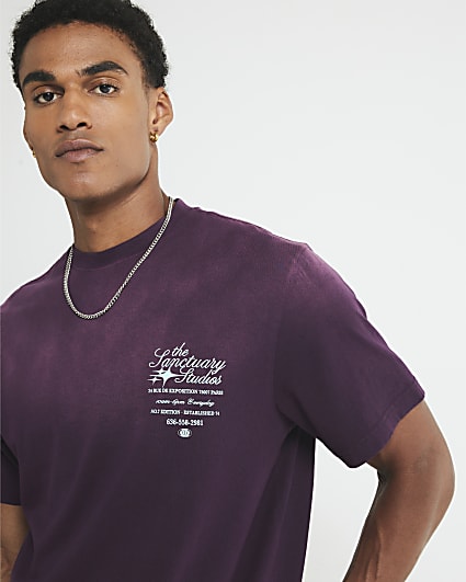 Purple Regular Fit Sanctuary Studios T-Shirt