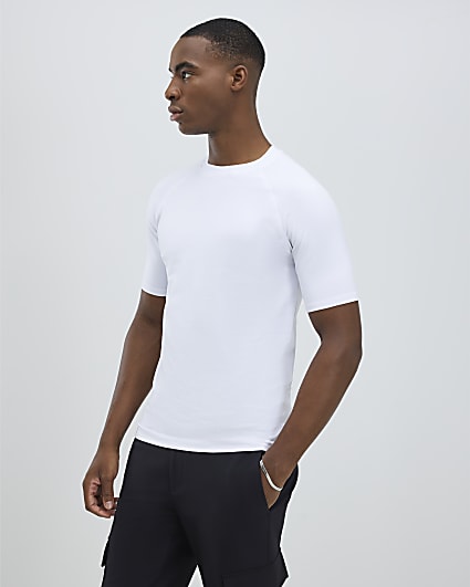 White Muscle Fit T-Shirt