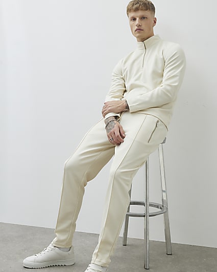 Ecru Slim Fit Joggers