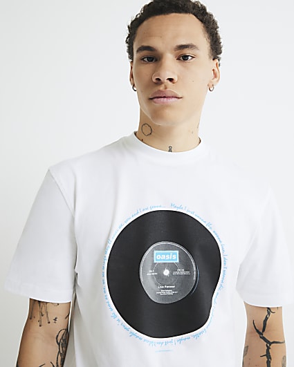 Black Regular Fit Oasis Vinyl T-Shirt