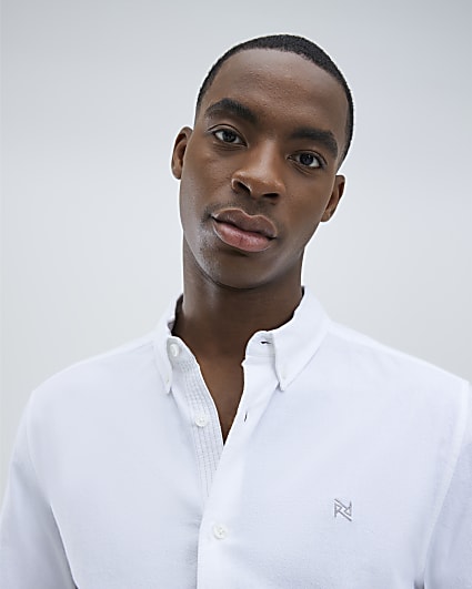 White Regular Fit Washed Shirt