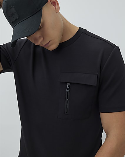 Black Short Sleeve Slim Fit Pocket T-shirt