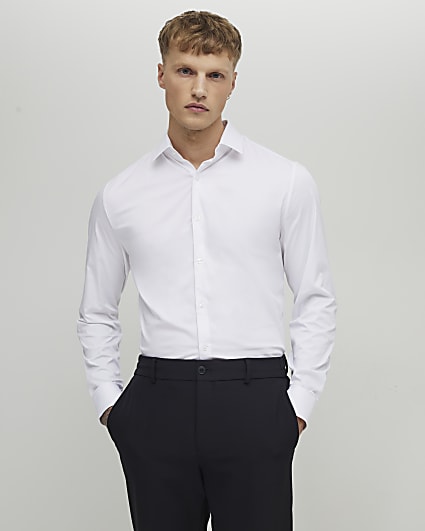 White Muscle Fit Shirt