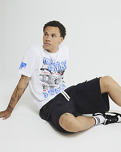 White Regular Fit Divine Band T-Shirt