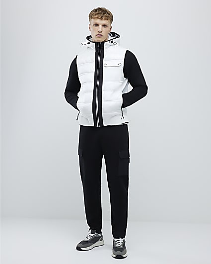 White Hybrid Hooded Gilet