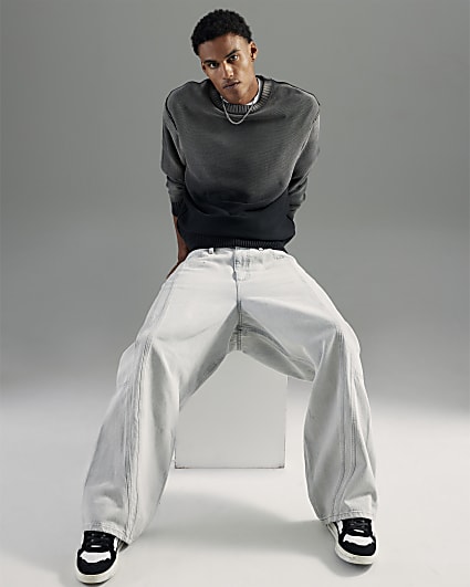 Grey Super Baggy Jeans