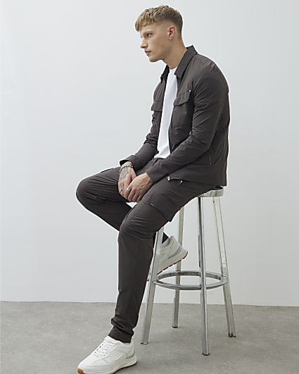 Brown Skinny Fit Cargo Trousers