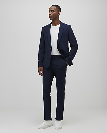 Navy Skinny Fit Suit Trousers