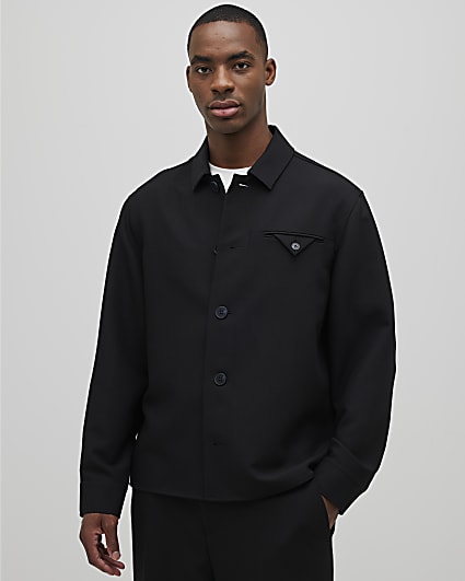 Black Button Up Overshirt