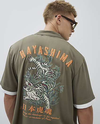 Green Regular Fit Hayashima Layered Shirt