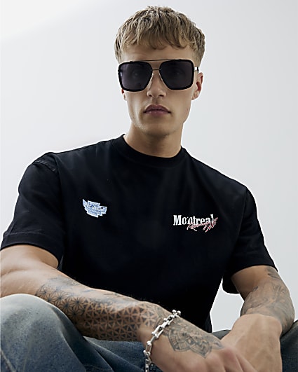 Black Regular Fit Montreal Racing T-Shirt