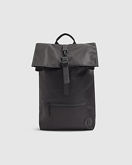Black Roll Top Backpack