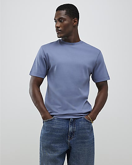 Blue Slim Fit Pack Of 4 T-Shirts
