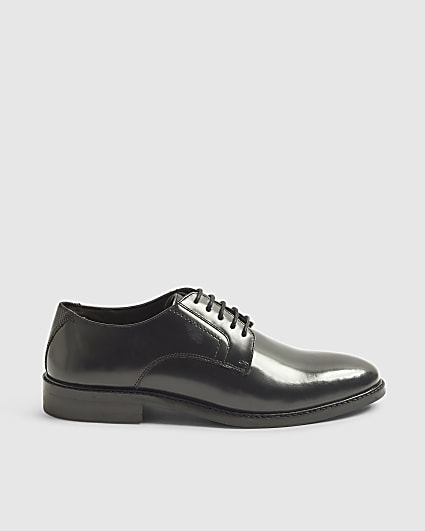 Black Leather Derby Shoes