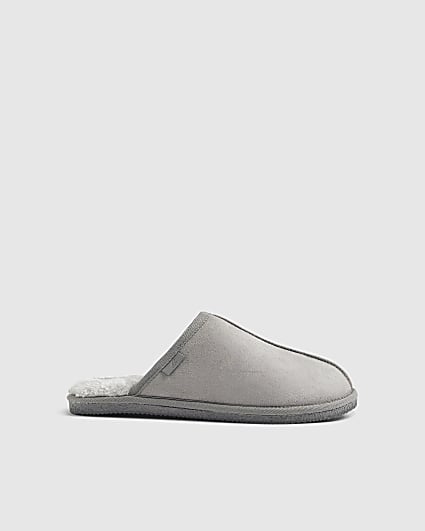 Grey Mule Slippers
