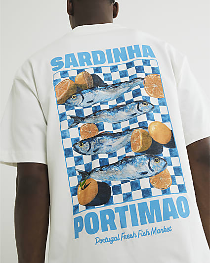 White Boxy Fit Lemon Sardine T-Shirt