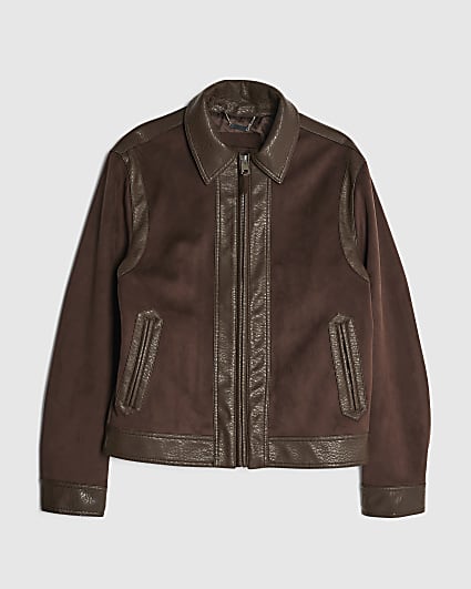 Brown Faux Leather Jacket