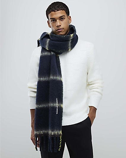 Navy Brushed Scarf