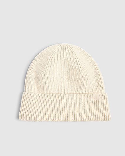 Cream Knitted Beanie Hat