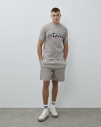 Stone Regular Fit Drawstring Jersey Shorts