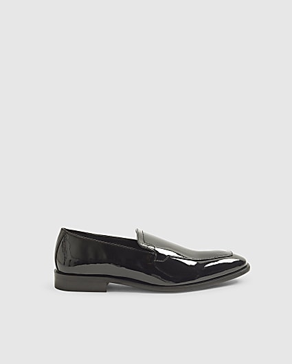 Black Patent Saddle Loafers