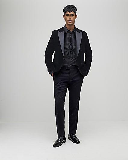 Black Velvet Tuxedo Suit Trousers